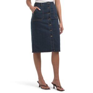 VELVET HEART Indigo Moira Denim Button Up Utility Skirt